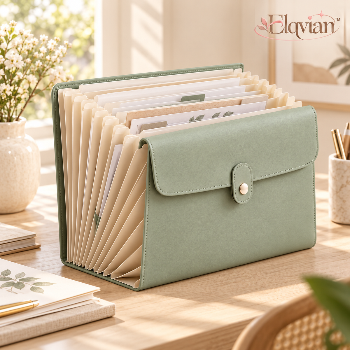 Elqvian™ Premium Accordion File Organizer