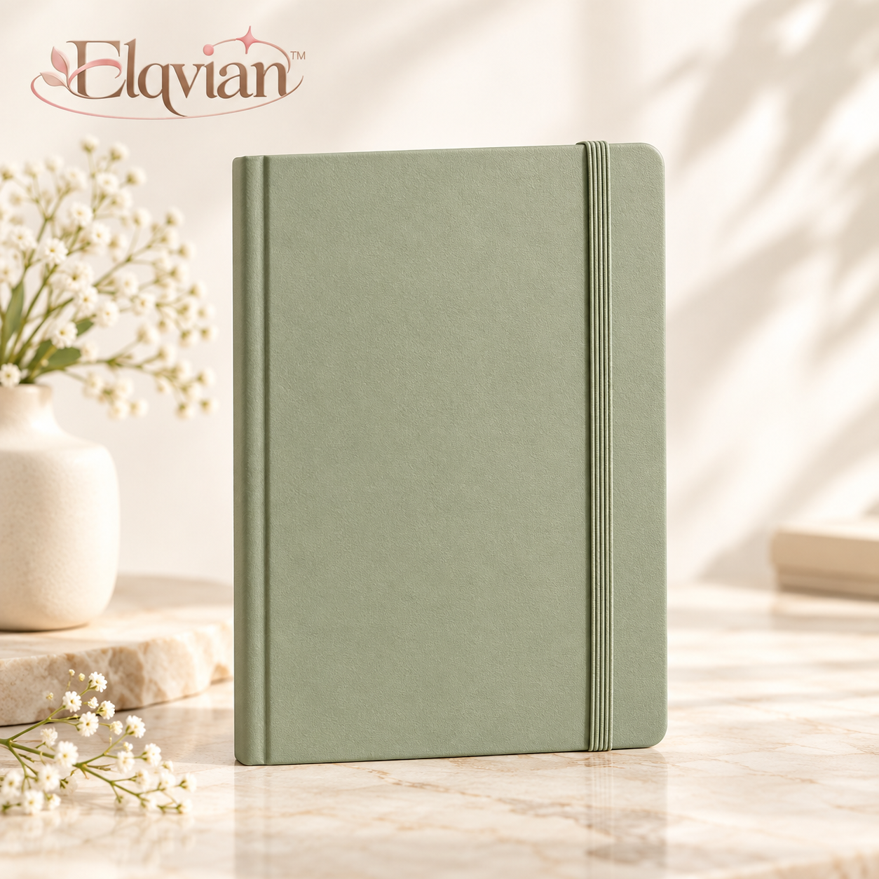 Elqvian Sage Green Hardcover Notebook