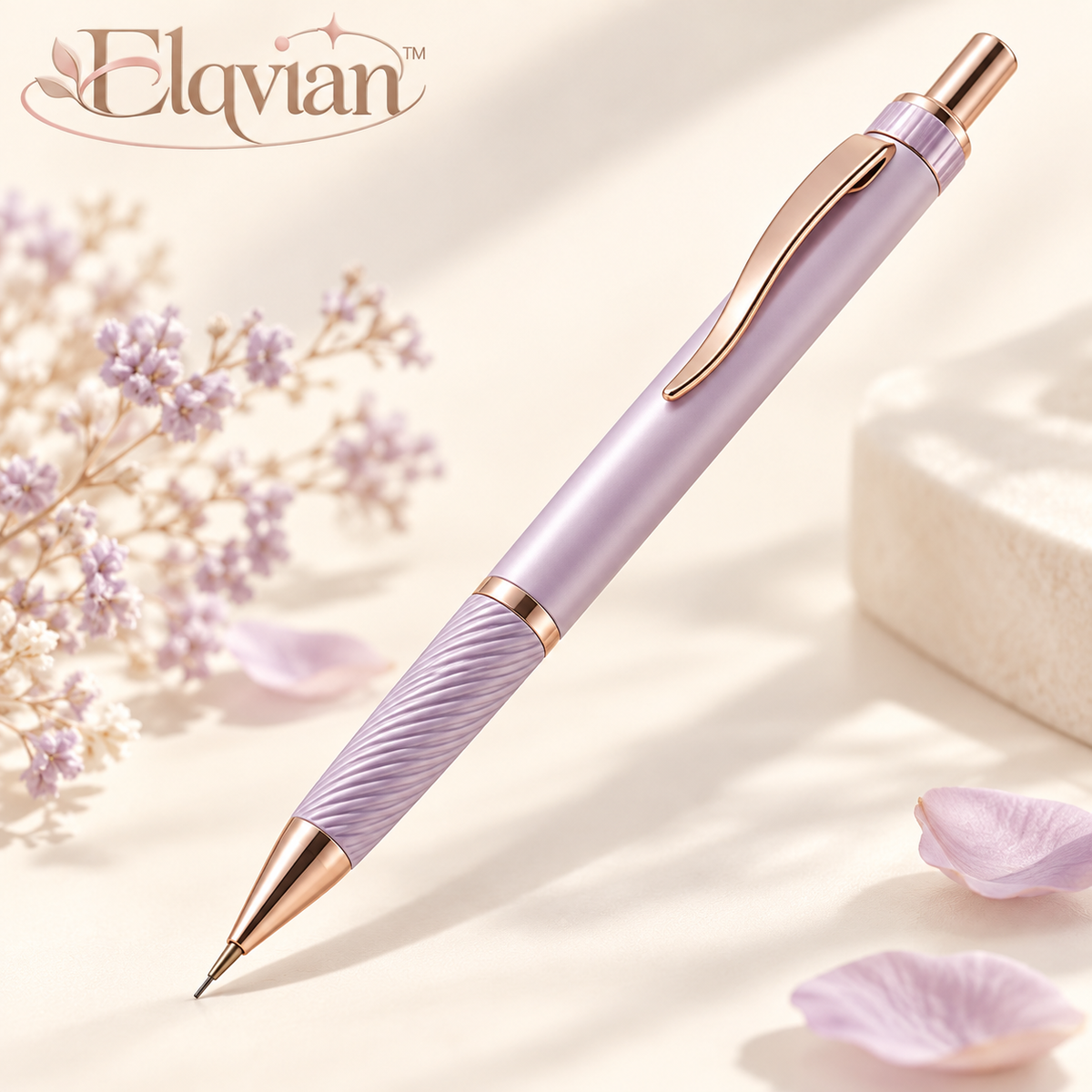 Elqvian™ Lavender Rose-Gold Mechanical Pencil