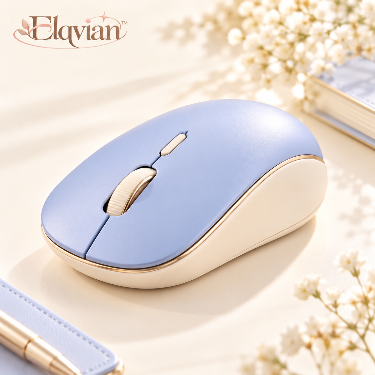 Elqvian™ Periwinkle Blue Wireless Mouse