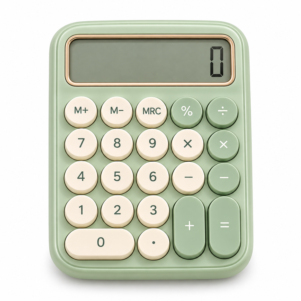 Elqvian™ Sage Green Desktop Calculator
