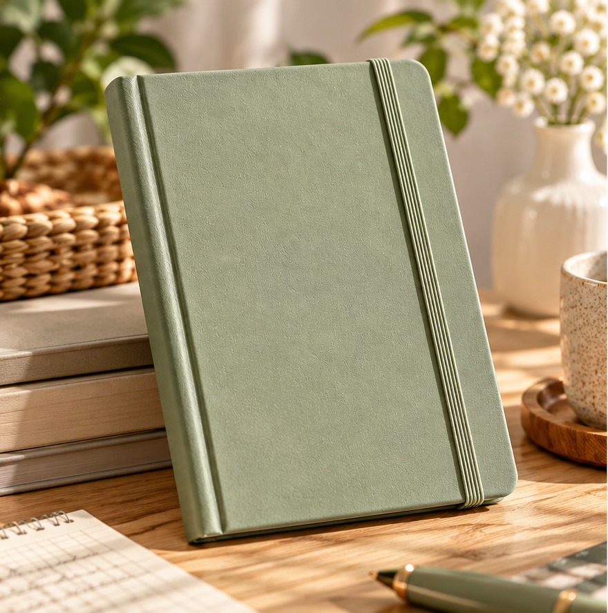 Elqvian Sage Notebook Lifestyle View
