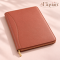 Elqvian™ Premium Leather Notebook with Zipper Closure