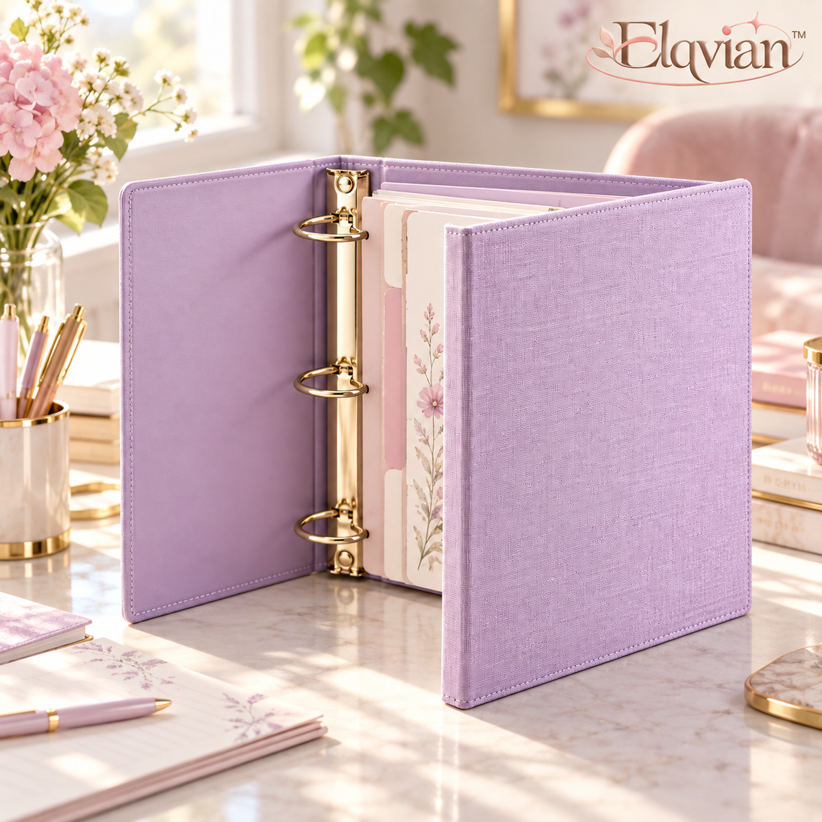 Elqvian™ Elegant Ring Binder Planner Organizer