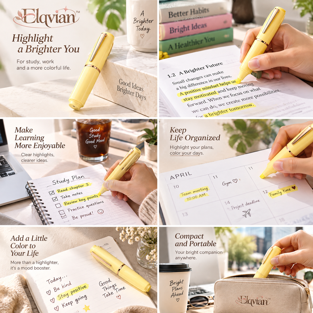 Elqvian™ Butter Yellow Chisel-Tip Highlighter
