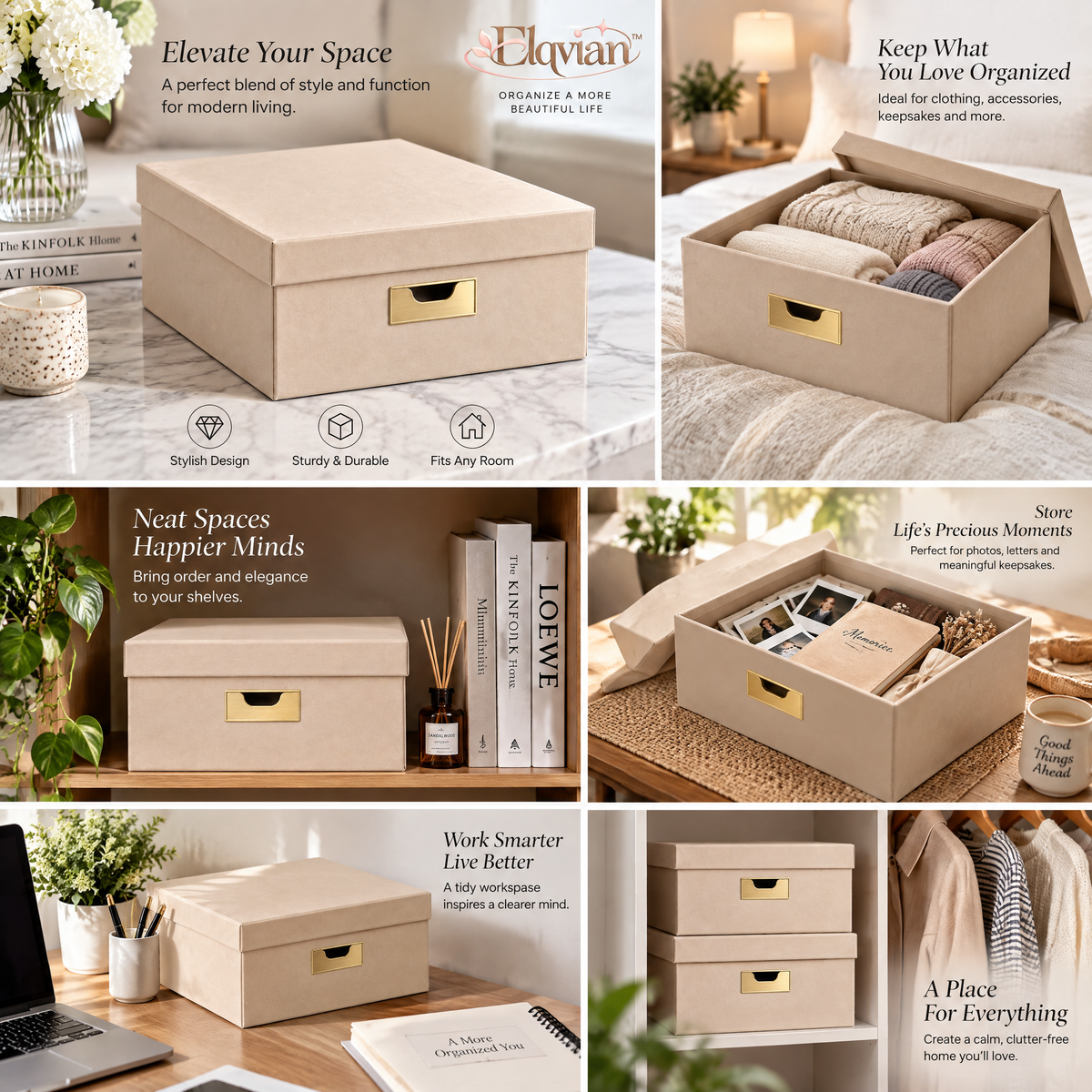 Elqvian™ Decorative Desktop Storage Box