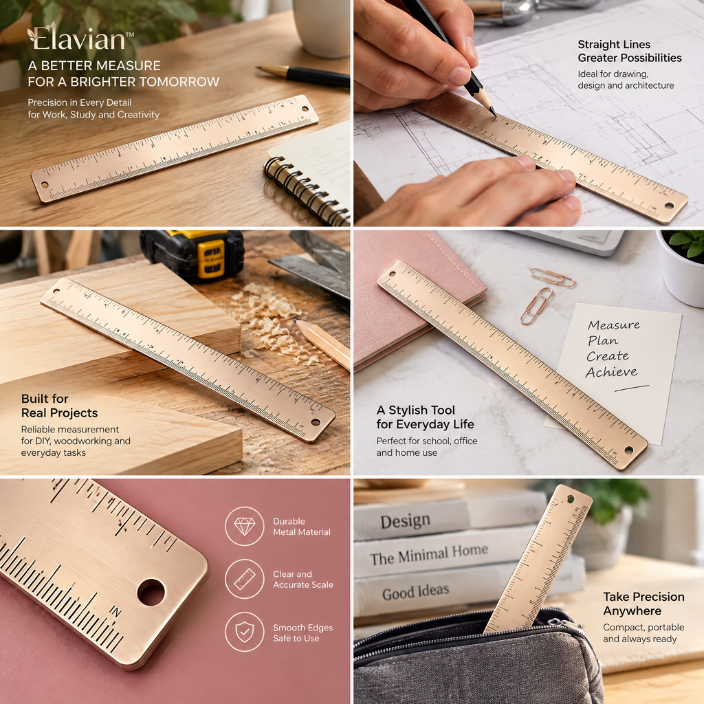 Elqvian™ Rose Gold Precision Ruler